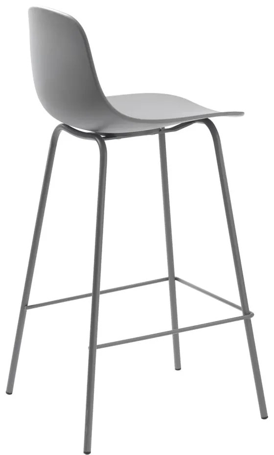 Scaun de bar gri din plastic (înălțime șezut 67,5 cm) Whitby – Unique Furniture