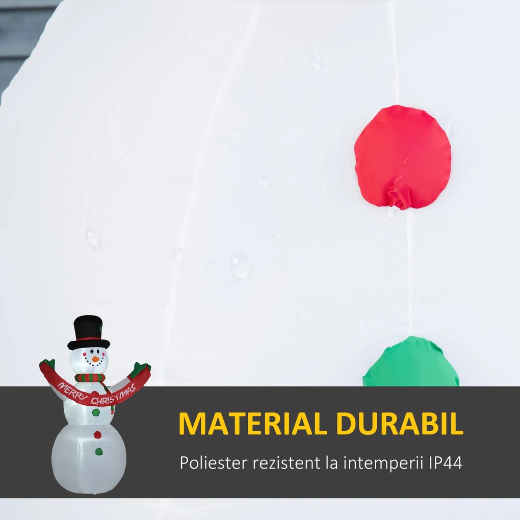 HOMCOM Om de zapada gonflabil de 243 cm cu 3 lumini LED interne si banner, impermeabil IP44 | AOSOM RO