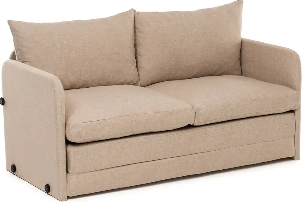 Canapea extensibila 2 locuri moderna, 200x148 cm – stofa bej – Saga