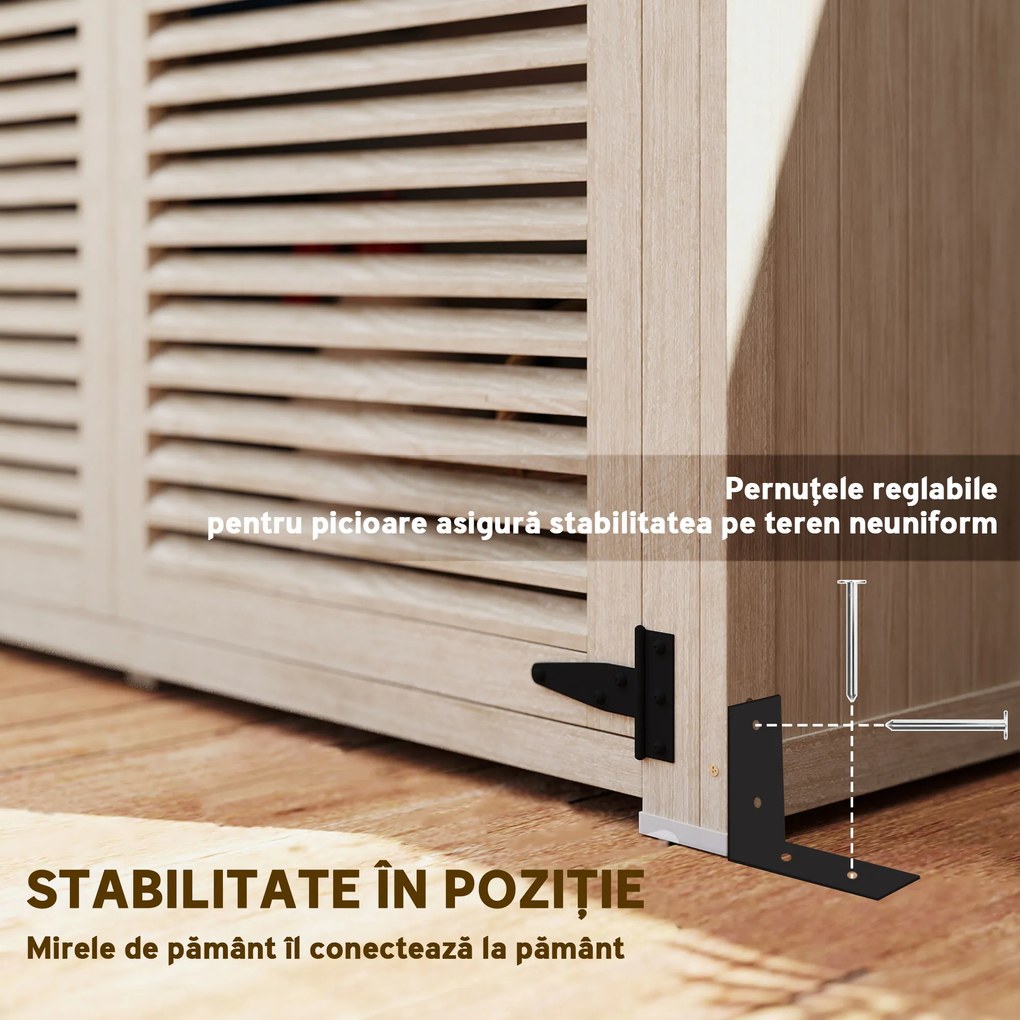 Outsunny Magazie de Gradina din Lemn, Dulap de Depozitare