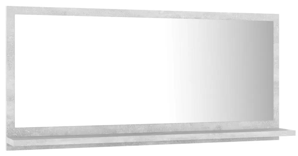 Oglinda de baie, gri beton, 80 x 10,5 x 37 cm, PAL Gri beton, 80 cm