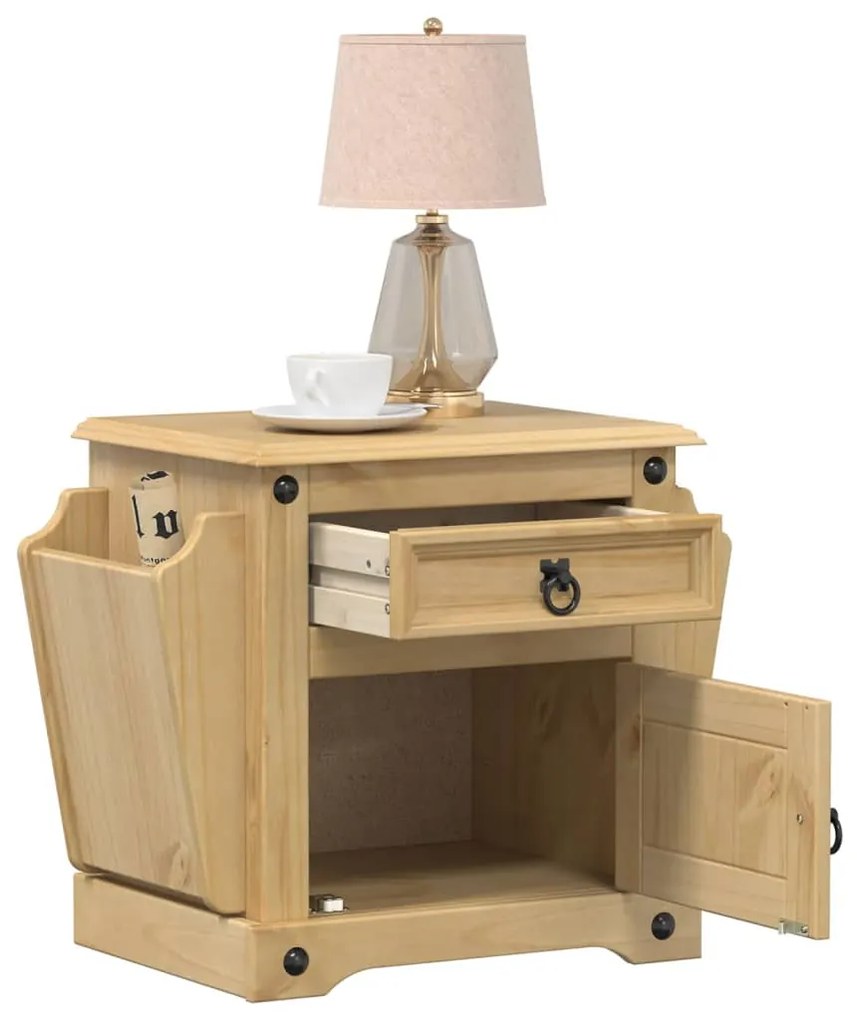vidaXL Noptieră Corona, 45x35x47,5 cm, lemn masiv de pin