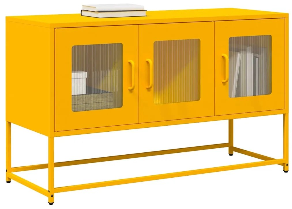 vidaXL Dulap TV, galben muștar, 100,5x39x60,5 cm, oțel laminat la rece
