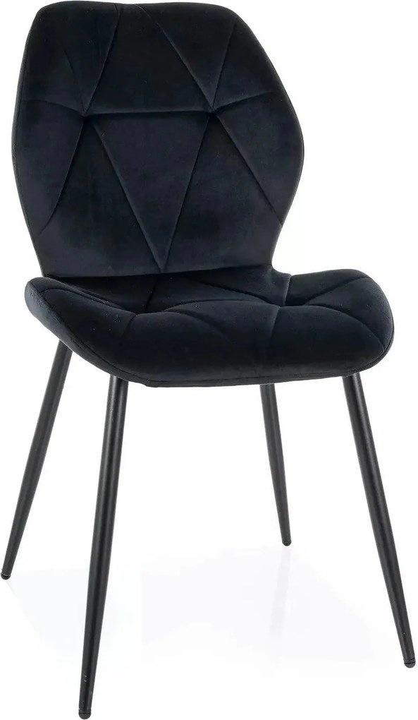 Scaun RICK, negru - Bluvel 19, stofa catifelata/metal, 48x56x86 cm