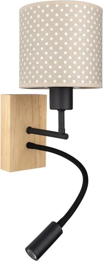 Brilagi - Lampă LED flexibilă BOBO WOOD 1x E27/25W/230V + LED 3W stejar/negru/bej/buline
