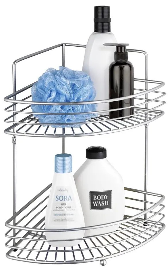 WENKO 16821100 - Etajeră de colț MILANO, 31,5 x 37 cm, crom lucios