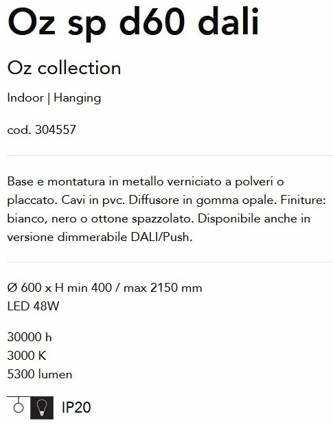 Lustra LED suspendata design modern circular Oz sp d60 dali neagra