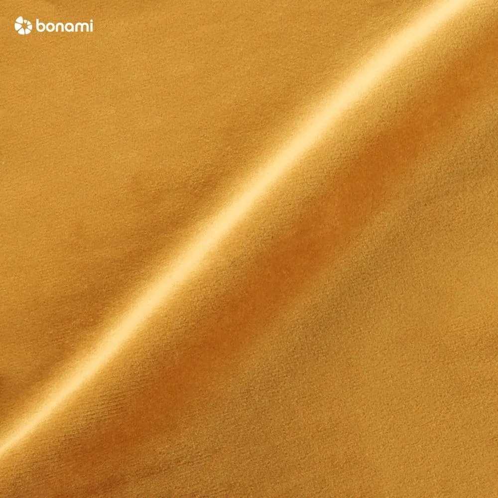 Canapea cu tapițerie din catifea Kooko Home Lento, 198 cm, galben