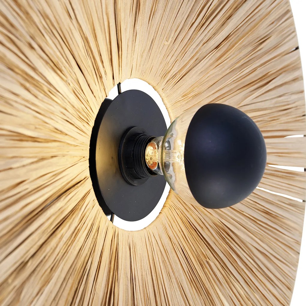 Lampa de perete rustica neagra cu sfoara 60 cm - Leia