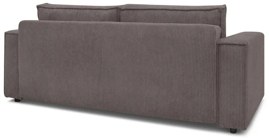 Canapea maro închis extensibilă cu tapițerie din catifea reiată 245 cm Nihad – Bobochic Paris