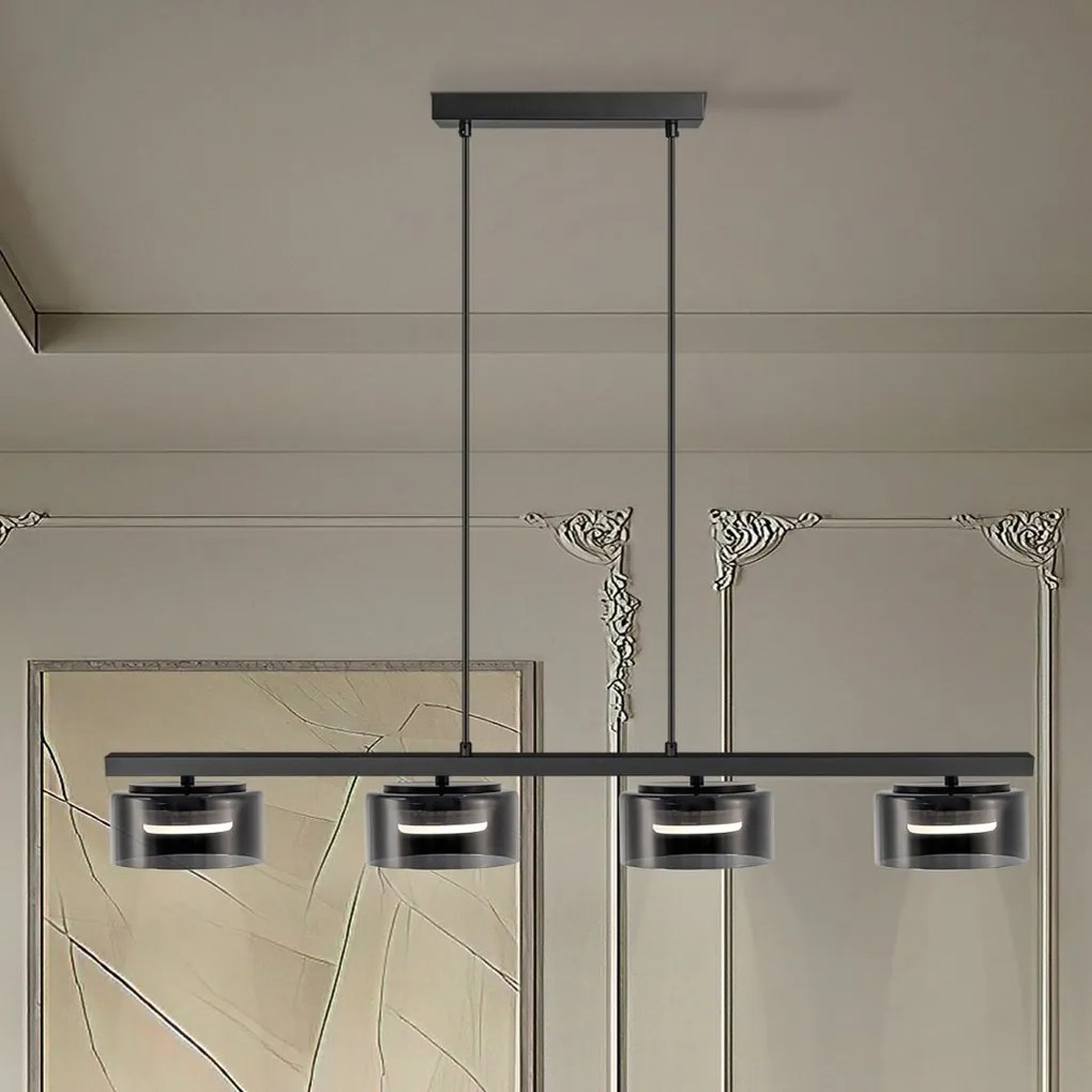 Lustra LED suspendata design modern Olaia 4L Fumuriu