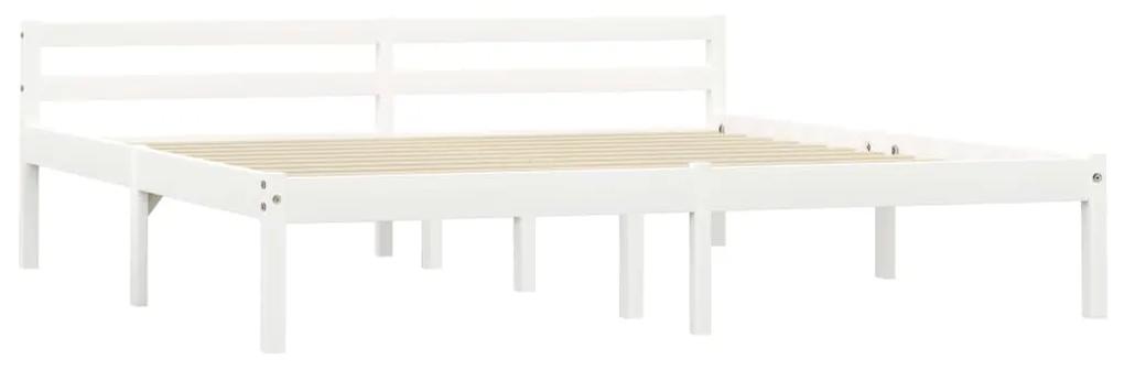 283189 vidaXL Cadru de pat, alb, 180 x 200 cm, lemn masiv de pin