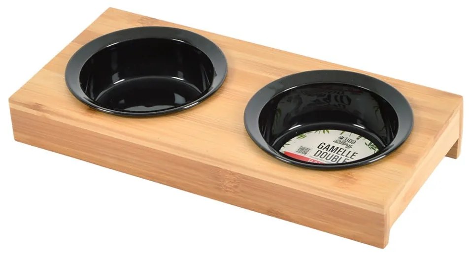 Set boluri cu suport pentru câini, din bambus ø 12 cm – Love Story