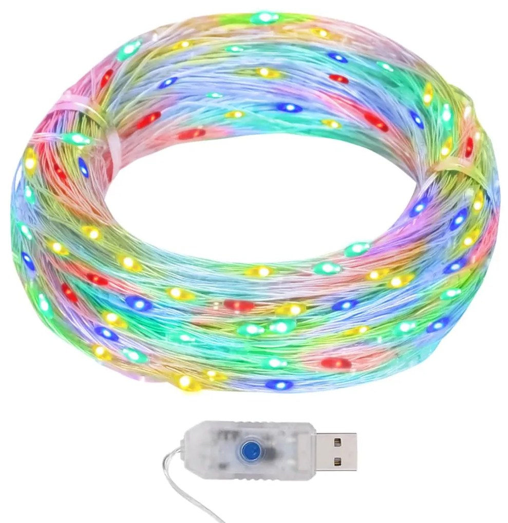 vidalXL Instalație luminoasă 400 micro LED multicolor 8 funcții 40 m