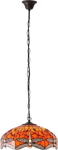 Endon 64081 - Candelabru pe lanț Tiffany DRAGONFLY 3xE27/60W/230V, diam. 41 cm