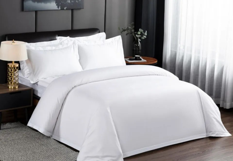 Set 10 Lenjerii hoteliere duble Percale Premium Bumbac (Pat dublu)