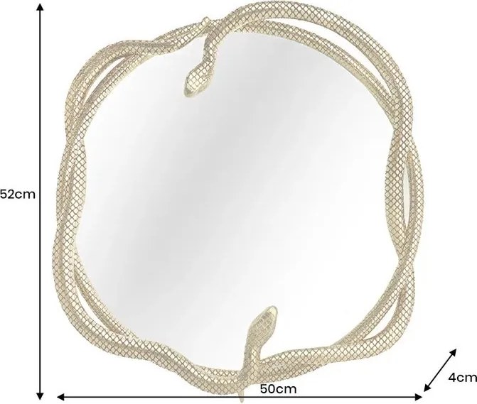 Oglinda decorativa design sarpe auriu SNAKE L 50cm