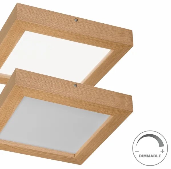 Plafonieră LED dimabilă Brilagi WOODY FRAME LED/24W/230V stejar 30x30 cm IP44 + telecomandă