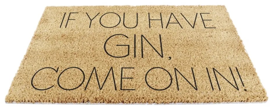Covoraș de intrare din fibre de nucă de cocos 40x60 cm If You Have Gin – Artsy Doormats