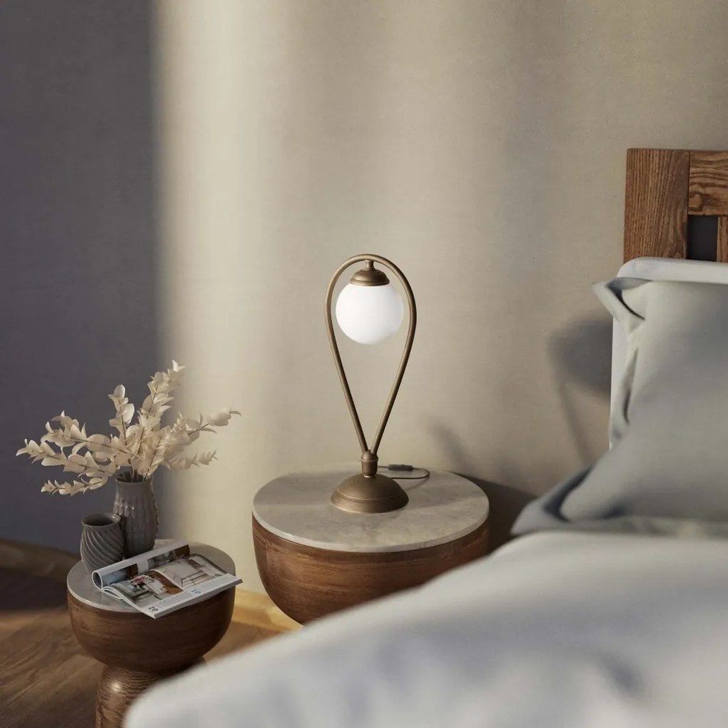 Veioza, Lampa de masa din alama in forma de lacrima Iside