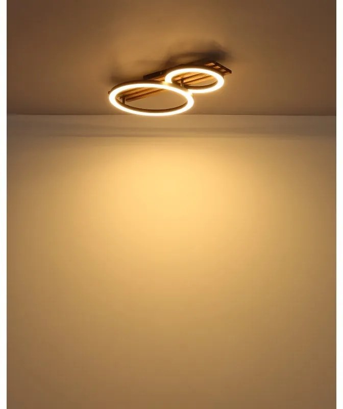 Plafoniera LED riflaj cu efect de lemn TISHA