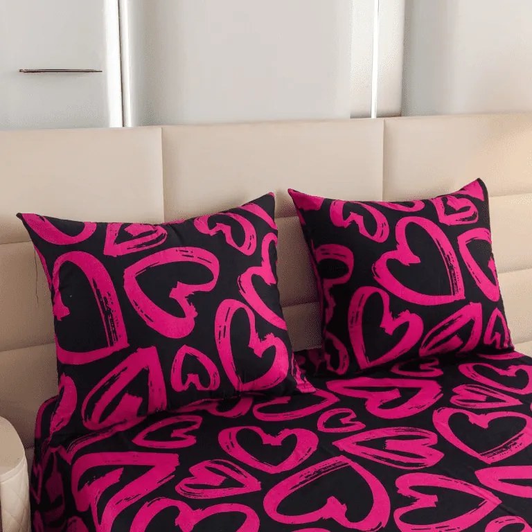 Lenjerie de pat din microfibra AMORYS roz Dimensiune lenjerie de pat: 2 buc 70 x 80 cm | 160 x 200 cm