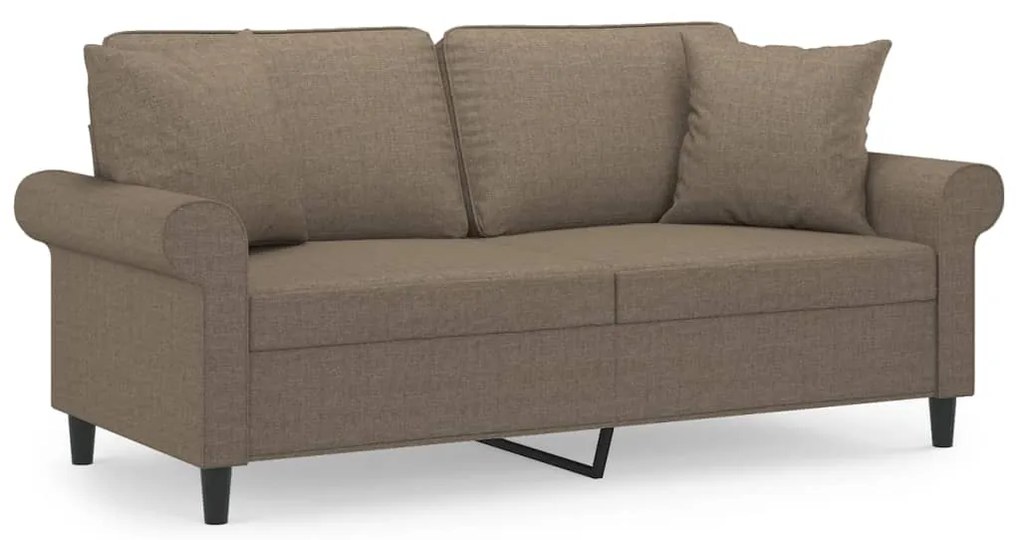3153248 vidaXL Canapea cu 2 locuri cu perne&pernuțe gri taupe 140 cm textil