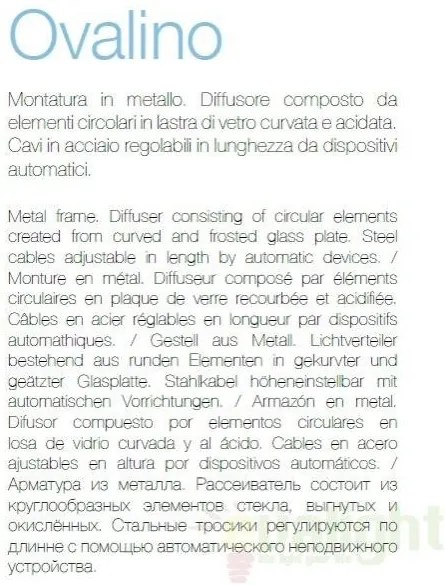 Plafonier modern diametru 52cm, OVALINO PL8 BIANCO 094014