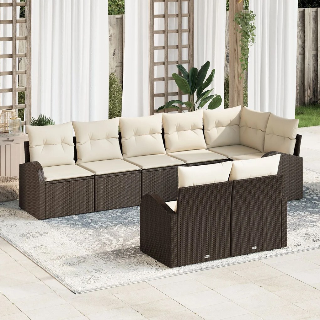 vidaXL Set de canapele pentru grădină cu pernă 8 pcs 289 x 124 x 85 cm