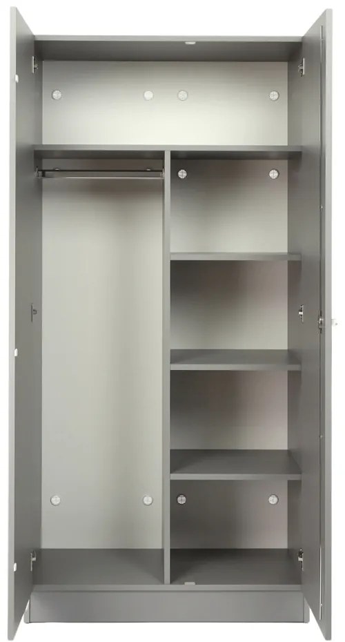 Dulap din lemn Visio LUX, 90 x 45 x 185 cm, încuietoare cu cilindru, gri
