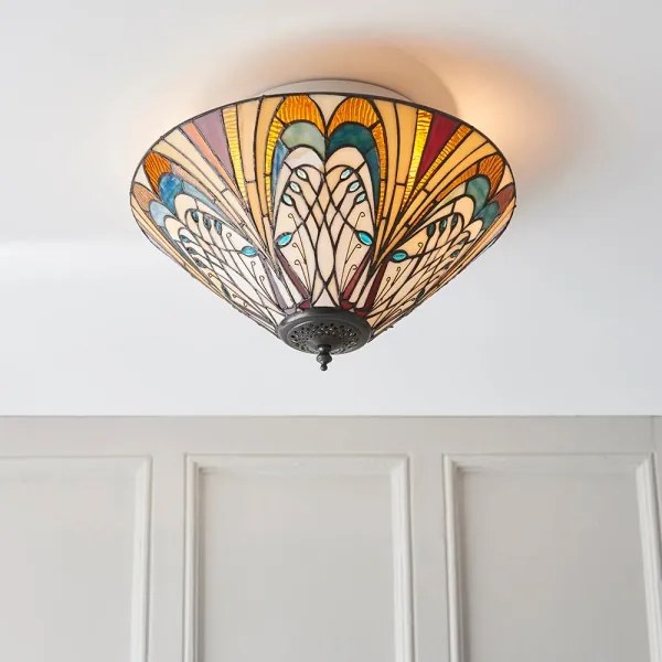 Endon 70241 - Plafonieră Tiffany HECTOR 2xE27/60W/230V Ø 40 cm