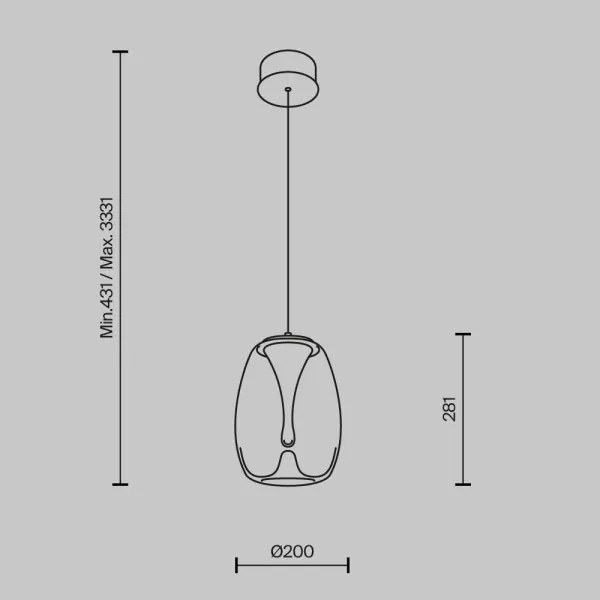 Lustră LED pe cablu Maytoni MOD282PL-L8G3K SPLASH LED/7W/230V 3000K auriu