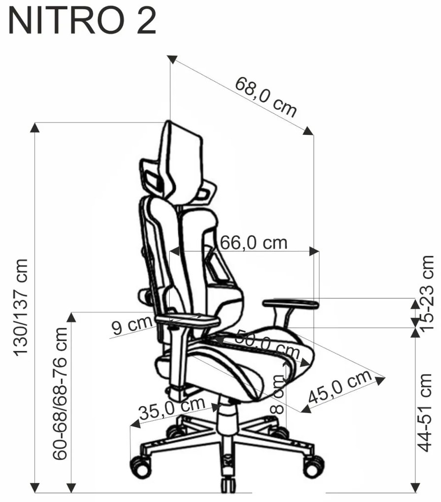 Scaun de birou Nitro 2 rosu/negru H137 cm
