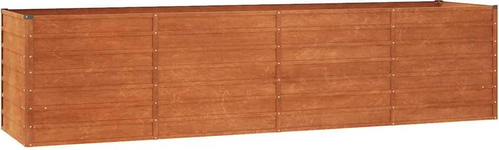 vidaXL Strat înălțat de grădină, ruginiu, 320x80x77 cm, oțel corten