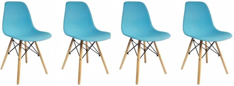 Set de scaune în culoarea cyan în stil scandinav CLASSIC 3 + 1 GRATIS!