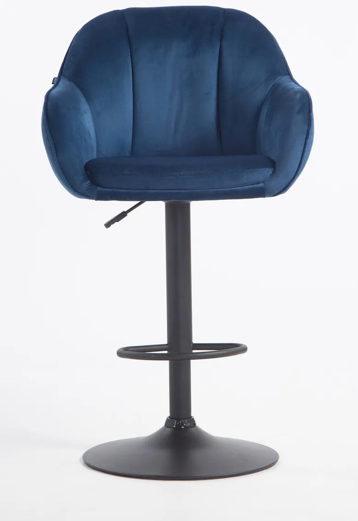 HR2055W Scaun Bleumarin din Catifea cu Bază Neagră