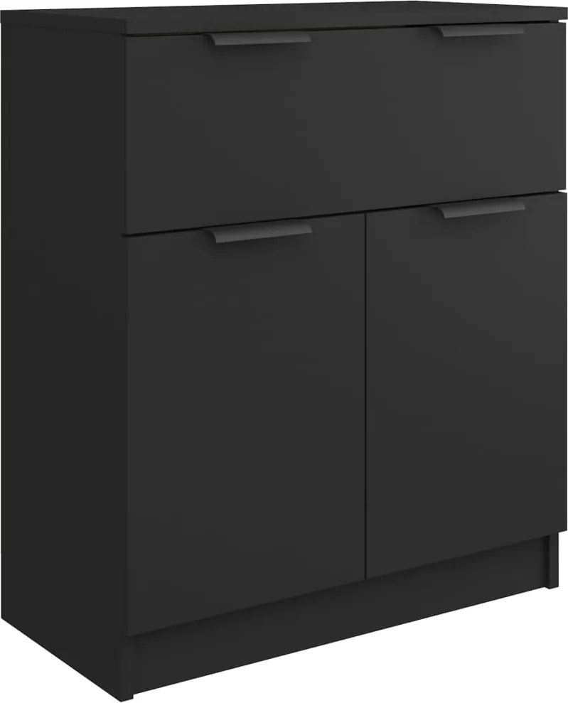 vidaXL Servantă, negru, 60x30x70 cm, lemn prelucrat
