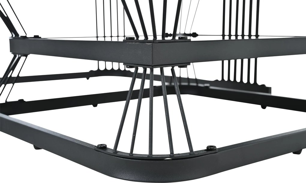 Set masă de cafea, 2 piese, set masă pentru living cu 1 sertar, 70x70x45 cm/50x50x40 cm, Alb+Negru