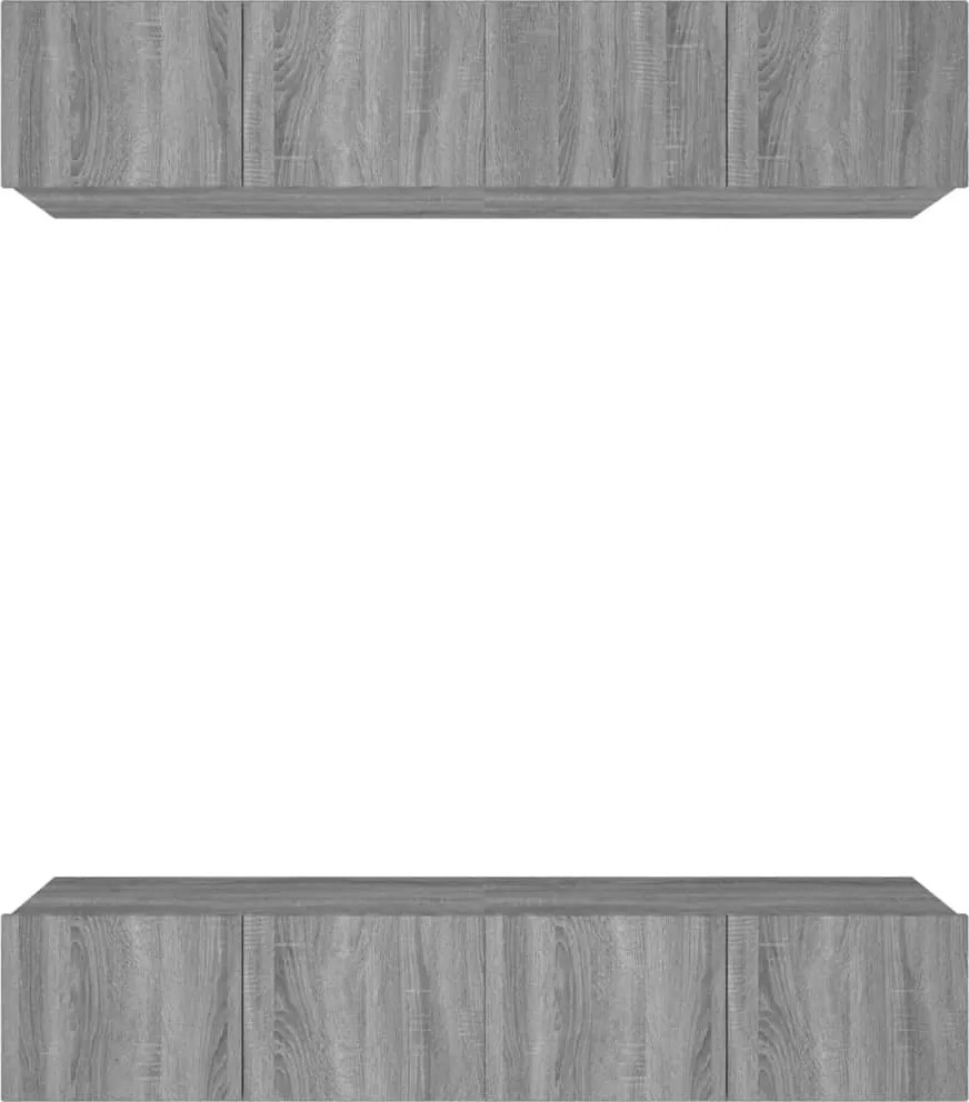 vidaXL Comode TV, 4 buc., gri sonoma, 80x30x30 cm, lemn prelucrat