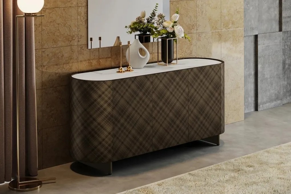 Comoda cu model optic 3D, Ceramica Alba, REFLECTION 150cm A-46502 VC