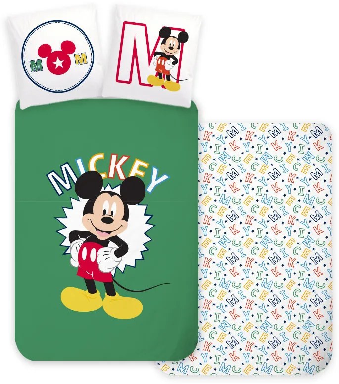 Disney Mickey Letters acoperire pentru lenjerie de pat 140×200cm, 70×90 cm