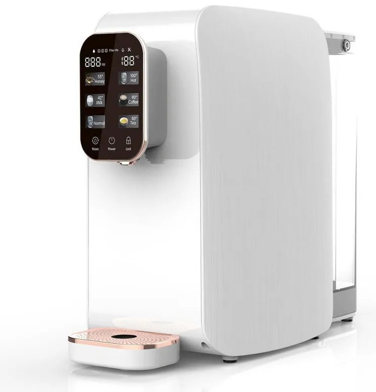 Aparat pentru purificarea si incalzirea apei de la robinet ELIXIR, 2100W, 38-99°C, Osmoza inversa, Imbogaatire minerala, Alb