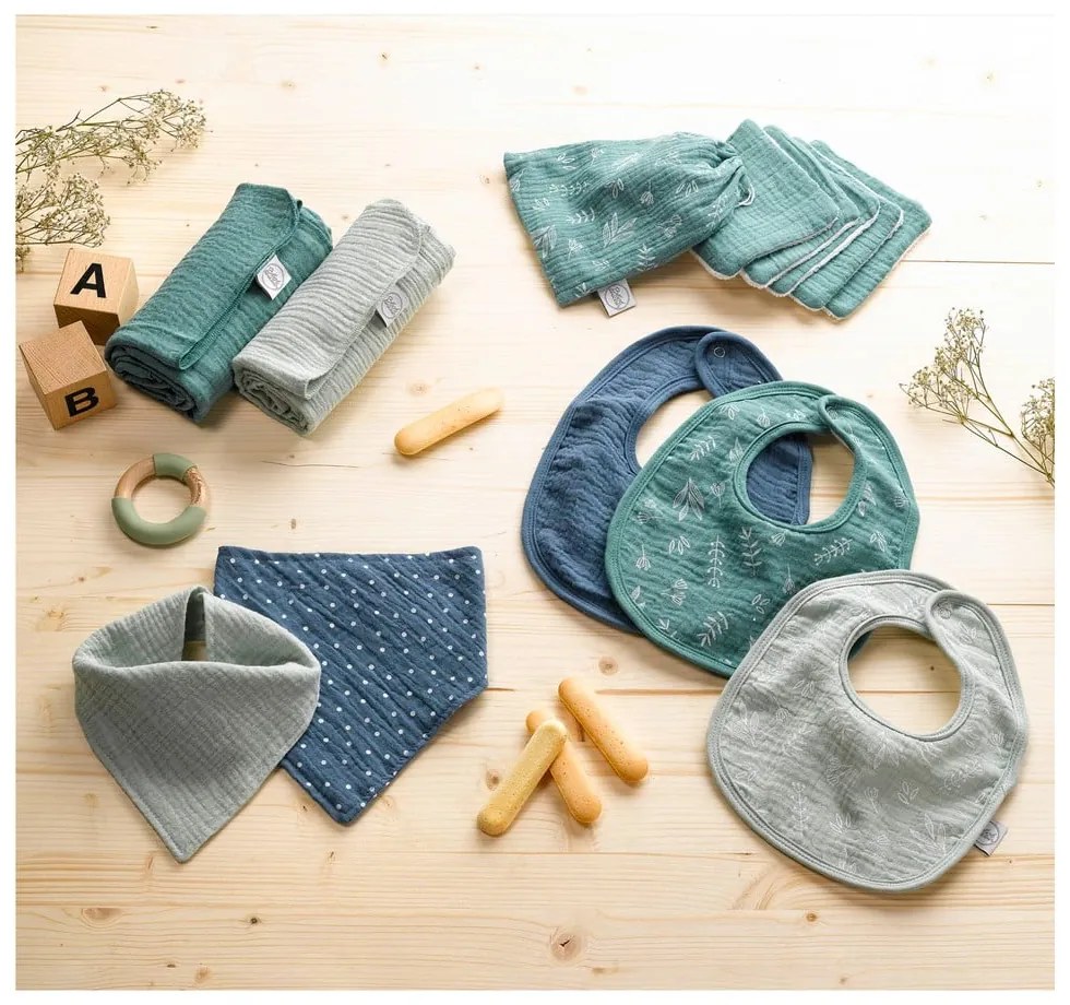 Bavete verde 2 buc. din muselină – Bébé Douceur