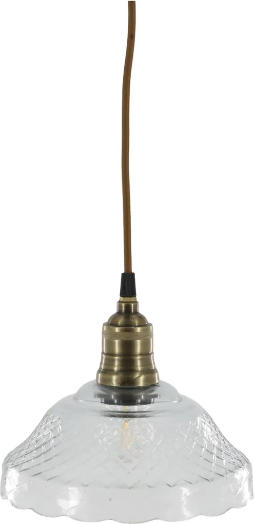 Lustra din sticla si alama, H18/D21cm, 40W