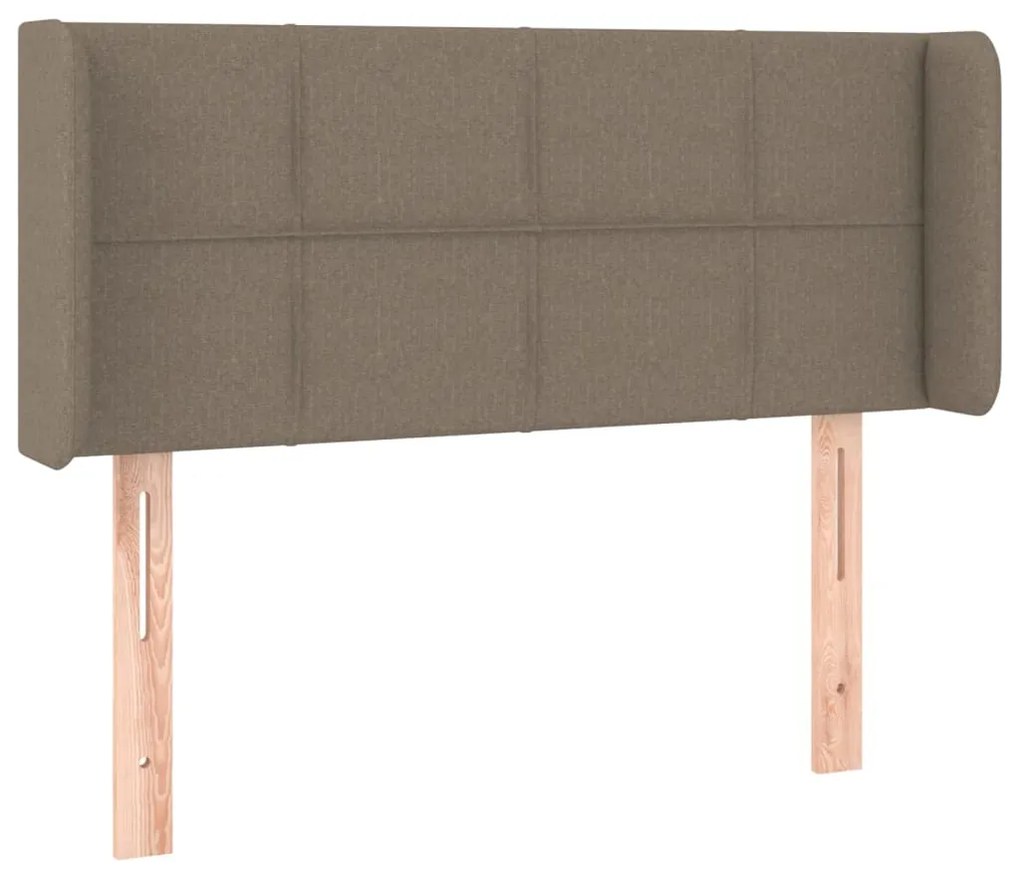 3118762 vidaXL Tăblie de pat cu aripioare gri taupe 103x16x78/88 cm textil