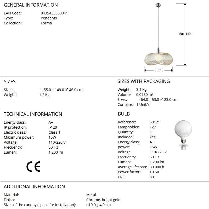 Lustra / Pendul design modern Forma gold