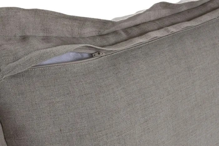 Pernă decorativă din in natural, 60 x 40 cm, 500 g, bej natural, husă cu fermoar, „Linen Cushion"