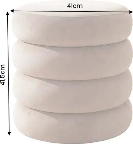 Taburete cu spatiu de depozitare, VOGUE 40cm catifea champagne greige