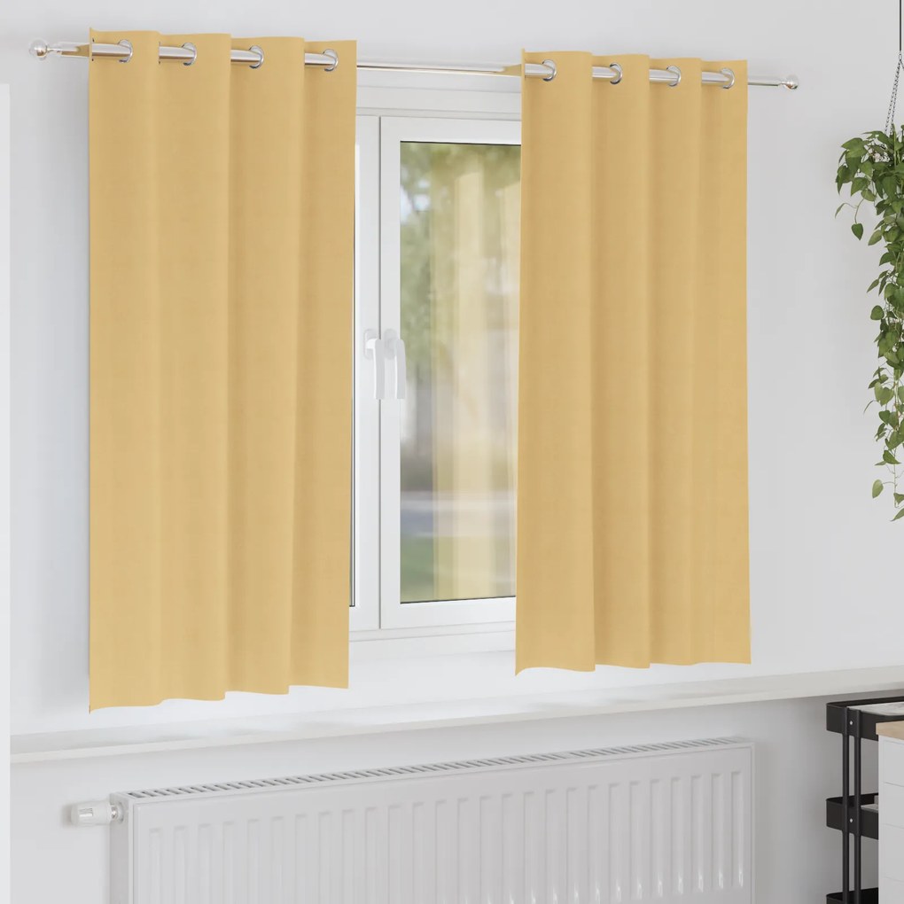 vidaXL Perdele cu perdele 2 pcs Bej 175 x 140 cm Poliester