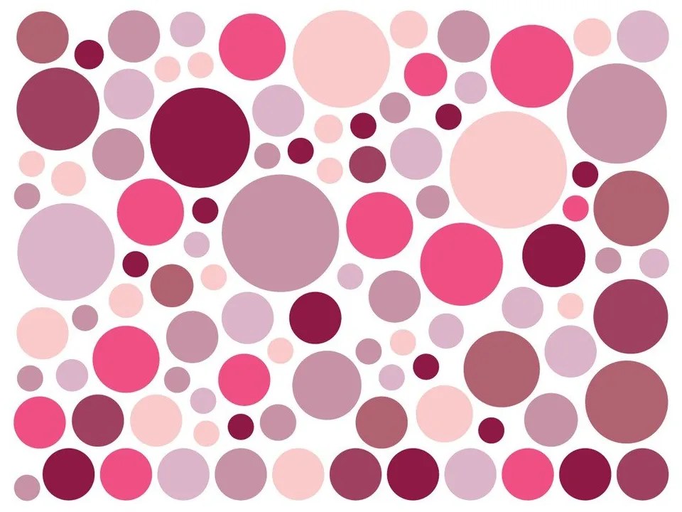 Set 100 autocolante Ambiance Round Stickers, roz